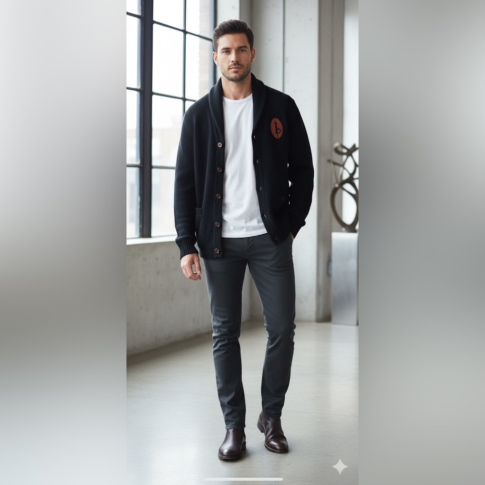 NEW 126 Nike Mens L League Limited Edition No. 51 Shawl Collar Cardigan Sweater